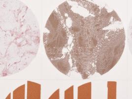 Gulyás Dénes (1927-2003): Metszet, 1990. Kollázs, papír, jelzett, 33×63 cm