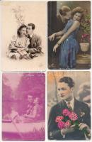 20 db RÉGI romantikus képeslap vegyes minőségben: szerelmes párok / 20 pre-1945 romantic postcards in mixed quality: couples in love