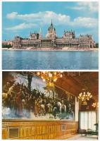 Budapesti Országház. Képzőművészeti Alap - 10 db MODERN magyar képeslap, belsőkkel