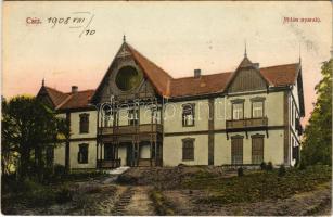 1908 Csíz, Csízfürdő, Kúpele Cíz; Milán nyaraló / villa + "PANYOLA POSTAI ÜGYN." (EK)