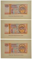 2000. 2000Ft "Millennium" (9x) sorszámkövetők "MM 0040747 - MM 0040755" mind bon...