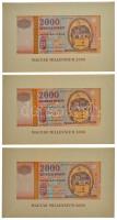 2000. 2000Ft "Millennium" (9x) sorszámkövetők "MM 0040747 - MM 0040755" mind bon...