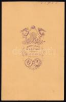 cca 1870 Elegáns nő, kabinetfotó, Borsos Jósef műterméből, 17x11 cm