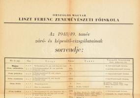 1948 Országos Magyar Liszt Ferenc Zeneművészeti Főiskola, Az 1948/49. tanév záró- és képesítő-vizsgá...