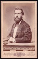 cca 1870 Elegáns úr, kabinetfotó, Ellinger Ede műterméből, 17x11 cm