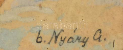 Nyáregyházi báró Nyáry Albert (1871-1933): Téli jelenet. Akvarell, karton. Jelezve jobbra lent. Üveg...