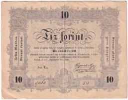 1848. 10Ft Kossuth bankó T:F kis folt, egyébként erős papír Adamo G111