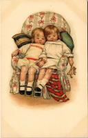 Gyerekek / Children. M. Munk Wien Nr. 728. litho