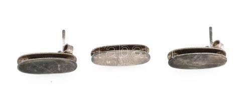 Ezüst (Ag) fülbevaló pár és medál, jelzett, nettó: 3,5 g, h: 26 mm