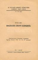 Révész Imre: Emlékezés Zrínyi Ilonáról. Bp., 1943. Corvin Kiadói papírborítóval 16p