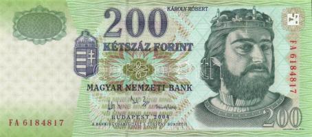 2004. 200Ft (4x) "FA,FC" T:I