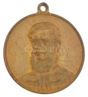 1902. &quot;Kossuth Lajos 1802-1902&quot; születésének 100. évfordulójára kiadott aranyozott bronz emlékérem füllel (29mm) T:XF ph