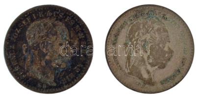 1869KB 10kr Ag "Magyar Királyi Váltó Pénz" + 1870KB 10kr Ag "Váltó Pénz" T:F patina