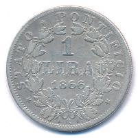 Olasz Államok / Pápai Államok 1866R 1L Ag "IX. Pius" T:F Italian States / Papal States 186...