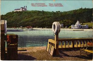 1925 Balatonfüred, Tihany és kikötője, képeslap füzetből (kopott sarkak / worn corners)