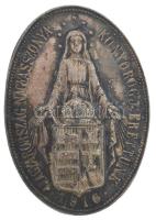 1916. Magyarország Nagyasszonya könyörögj érettünk ezüstözött fém jelvény (40x28mm) T:AU