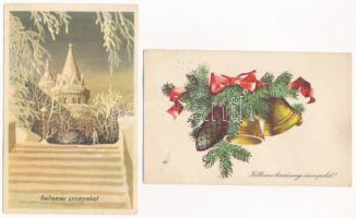 50 db MODERN magyar retro grafikai képeslap vegyes minőségben. Képzőművészeti Alap: karácsonyi üdvöz...