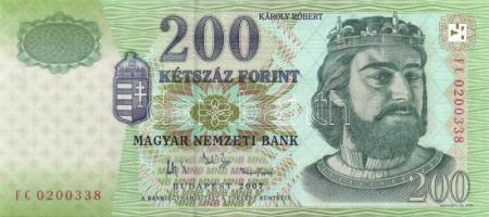 2007. 200Ft "FC" (3x) egymásutáni sorszámokkal T:I