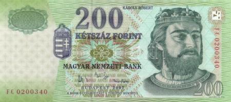 2007. 200Ft "FC" (3x) egymásutáni sorszámokkal T:I