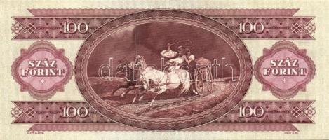 1984. 100Ft (2x) hátlapi alapnyomat fordított! (tulipán lefelé), egymásutáni sorszámokkal T:I