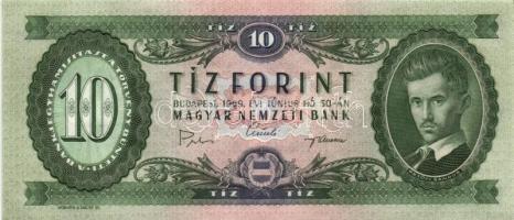 1969. 10Ft (3x) mindháromnál hátlapi képeltolódás balra, sorszámok jóval feljebb állnak, mint a betű...