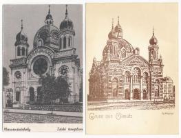 12 db MODERN magyar és külföldi reprint képeslap zsinagógákkal / 12 modern reprint postcards of Hungarian nad other synagogues