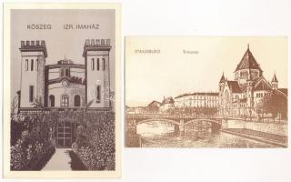 12 db MODERN magyar és külföldi reprint képeslap zsinagógákkal / 12 modern reprint postcards of Hung...