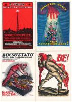 Magyar Tanácsköztársaság plakátjai - 16 db MODERN magyar reprint propaganda képeslap (Képzőművészeti Alap 1975-ös kiadása) / Hungarian Soviet Republic - 16 modern Hungarian reprint propaganda motive postcards