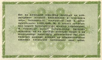 1946. 10.000BP T:I + 100.000.000MP T:I + 50.000AP fehér papíron, v.j. és sorozatszám nélkül T:II+