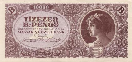 1946. 10.000BP T:I + 100.000.000MP T:I + 50.000AP fehér papíron, v.j. és sorozatszám nélkül T:II+