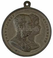 Osztrák-Magyar Monarchia 1879. "I. Ferenc József és Erzsébet 25 éves házassági évfordulója" fém emlékérem füllel (38mm) T:AU Austro-Hungarian Monarchy 1879. "Franz Joseph and Elisabeth / 25th Wedding Jubilee Medal" metal commemorative medallion with ear (38mm) C:AU