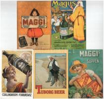 5 db MODERN reklám motívum képeslap / 5 modern advertising motive postcards