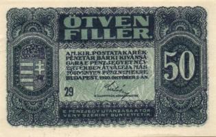 1920. 20f (2x) színvariánsok, elcsúszott alapnyomat T:I + 50f (5x) alapnyomat elcsúszásokkal T:I,I- ...