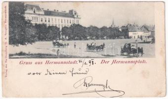 1898 (Vorläufer) Nagyszeben, Hermannstadt, Sibiu; Hermann tér / Der Hermannsplatz / square (EK)