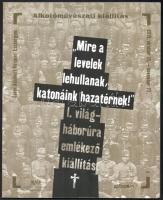 Keppel Márton, Kókay Krisztina (szerk.): Mire a levelek lehullanak, katonáink hazatérnek! I. világháborúra emlékező kiállítás. Bp., 2015, MMA. 61 p. Gazdag képanyaggal, többek közt Kárpáti Tamás, Kő Pál, Somogyi Győző alkotásainak reprodukcióival gazdagon illusztrált katalógus. Kiadói papírkötés.