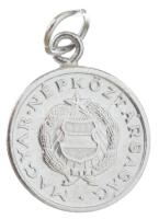 ~1970. 1Ft ezüstszínű mini pénz füllel "Kádár címer" (13mm) T:AU