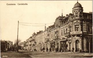 1918 Constanta, Constanza; Carolstraße / street view, shops. "Deutsche Feldpost"