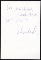 Schubert Éva (1931-2017) Kossuth-díjas színésznő, rendező, érdemes művész aláírása egy őt ábrázoló f...