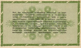 1946. 50.000AP barnásfehér vízjeles papíron, sorozat- és sorszám nélkül, vízjel fejtetőn balra áll T...