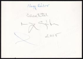 Nagy Gábor (1949-) színész aláírása egy őt ábrázoló fotó hátoldalán, 12,5x9 cm