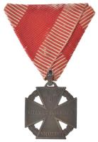 1916. Károly-csapatkereszt Zn kitüntetés mellszalagon, peremén W8A gyártói jelzéssel T:XF kissé kopott, viseltes szalag /  Hungary 1916. Charles Troop Cross Zn decoration on ribbon, with W8A makers mark on the edge C:XF worn ribbon NMK 295.