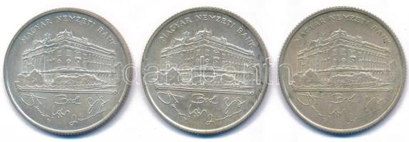 1993. 200Ft Ag "MNB" (3x) T:AU,XF patina Adamo F13