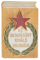 ~1964. "Az Oktatásügy Kiváló Dolgozója" zománcozott fém jelvény (35x23mm) T:AU