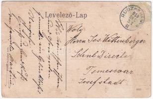 1910 Ruszkabánya, Rusca Montana; látkép télen, piac, templom. Fuchs fényképei után / general view in...