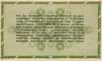 1946. 50.000AP barnásfehér vízjeles papíron, sorozat- és sorszám nélkül, vízjel talpa jobbra áll, de...