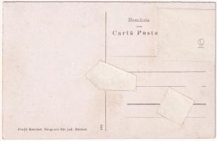 Oláhszentgyörgy, Sangeorgiul Roman, Sangeorz-Bai; Scoala primara de Stat, Strada principala cu Biser...