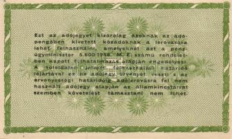 1946. 50.000AP barnásfehér vízjeles papíron, sorozat- és sorszám nélkül, vízjel szabályosan áll, de ...