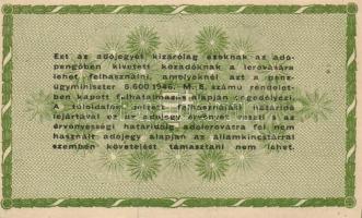 1946. 50.000AP barnásfehér vízjeles papíron, sorozat- és sorszám nélkül, vízjel szabályosan áll, de ...