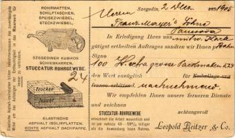 1905 Szeged, Reitzer Lipót zsidó kereskedő áruinak és üzletének korai reklámlapja. Judaika / Leopold Reitzer & Co. (Szegedin) / early shop advertising postcard of Leopold Reitzer, Jewish merchant from Szeged. Judaica (EB)