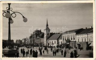 1943 Marosvásárhely, Targu Mures; Széchenyi tér, Szőnyi Éva, Elekes üzlete / square, shops (EK)